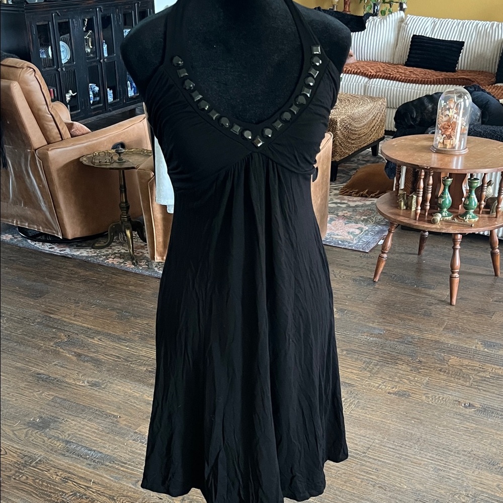 Plums Couture Elegant Black Halter Dress